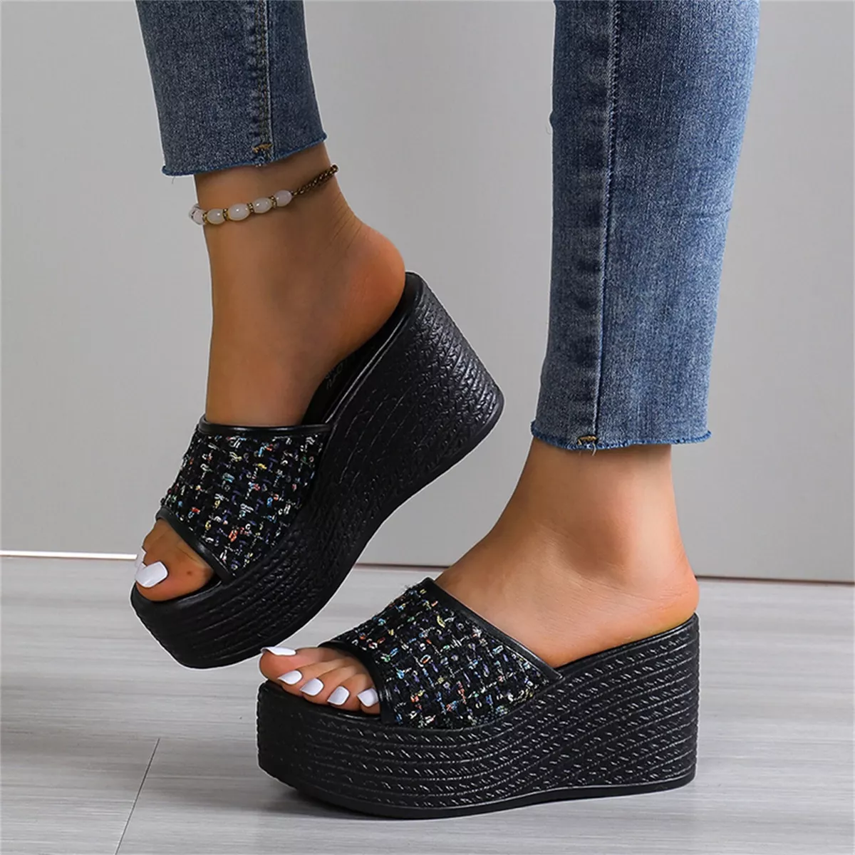Platform wedge slip on shoes sales
