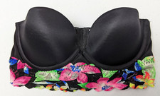 Victoria's Secret PINK Bra Women's 32B Black Floral Lace Bustier