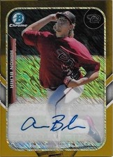 2015 Bowman Chrome Aaron Blair Mini Gold Shimmer Refractor Auto 9/50 Braves