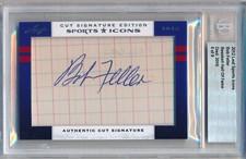 Bob Feller 2012 Leaf Sports Icons Cut Signatures HOF Hall of Fame Auto /9