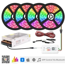 WS2812B RGB Led Strip Light SP107E Bluetooth Led Controller DC5V Led Power Kit