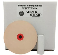 5" (1/2" Width) Leather Honing Wheel Includes Compound fits Multiple Arbors USA