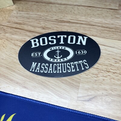 Lot Of 4 - Boston Massachusetts MA City Oval Sticker Wicked Smaaht | eBay