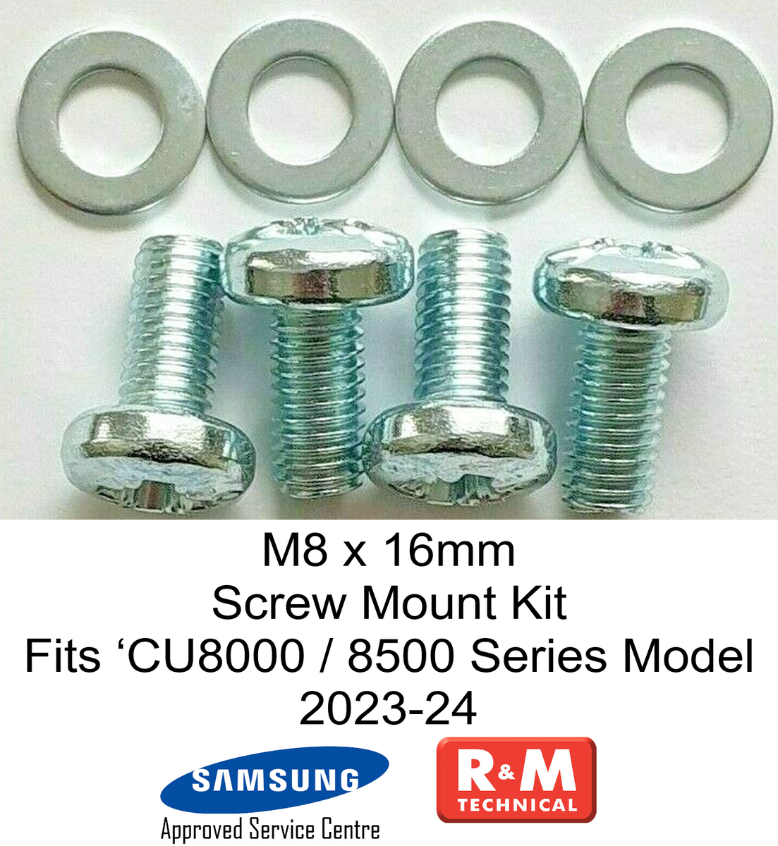 CU8000 CU8500 Samsung 2023-24 Model M8 x 16mm Wall Mount Screws