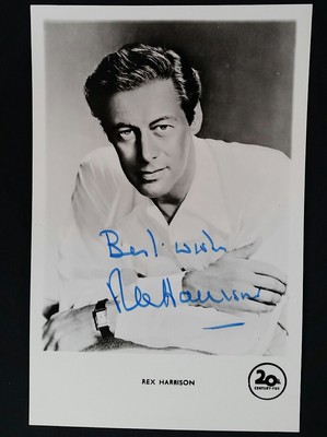Rex Harrison Autograph Autograph on Nice Card (approx 9cm x 14cm)