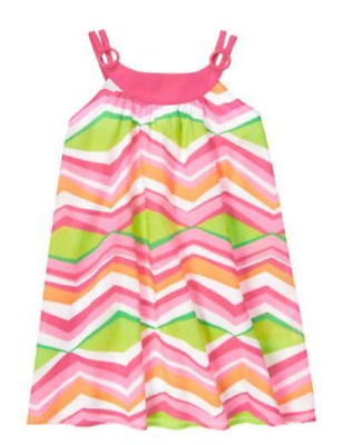 NWT Gymboree SWIM COVER Cotton Summer Sun Dress Chevron Stripe Girl 4 5 ...