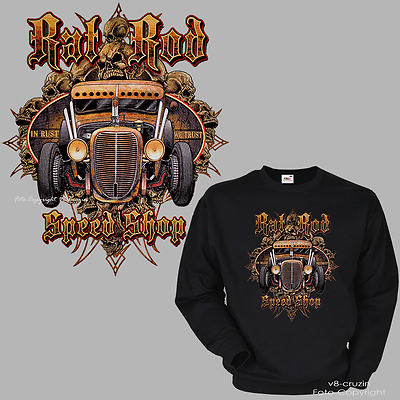 Kustom Sweatshirt Oldtimer szene Rockabilly Speedshop *1077 bl