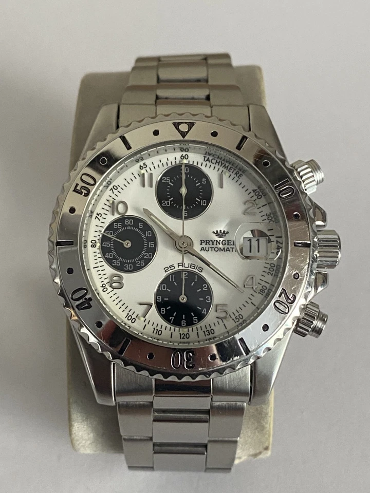 VINTAGE PRYNGEPS AUTOMATIC CHRONOGRAPH VALJOUX 7750 - SIMILAR TUDOR BIG BLOCK - Imagen 4 de 4