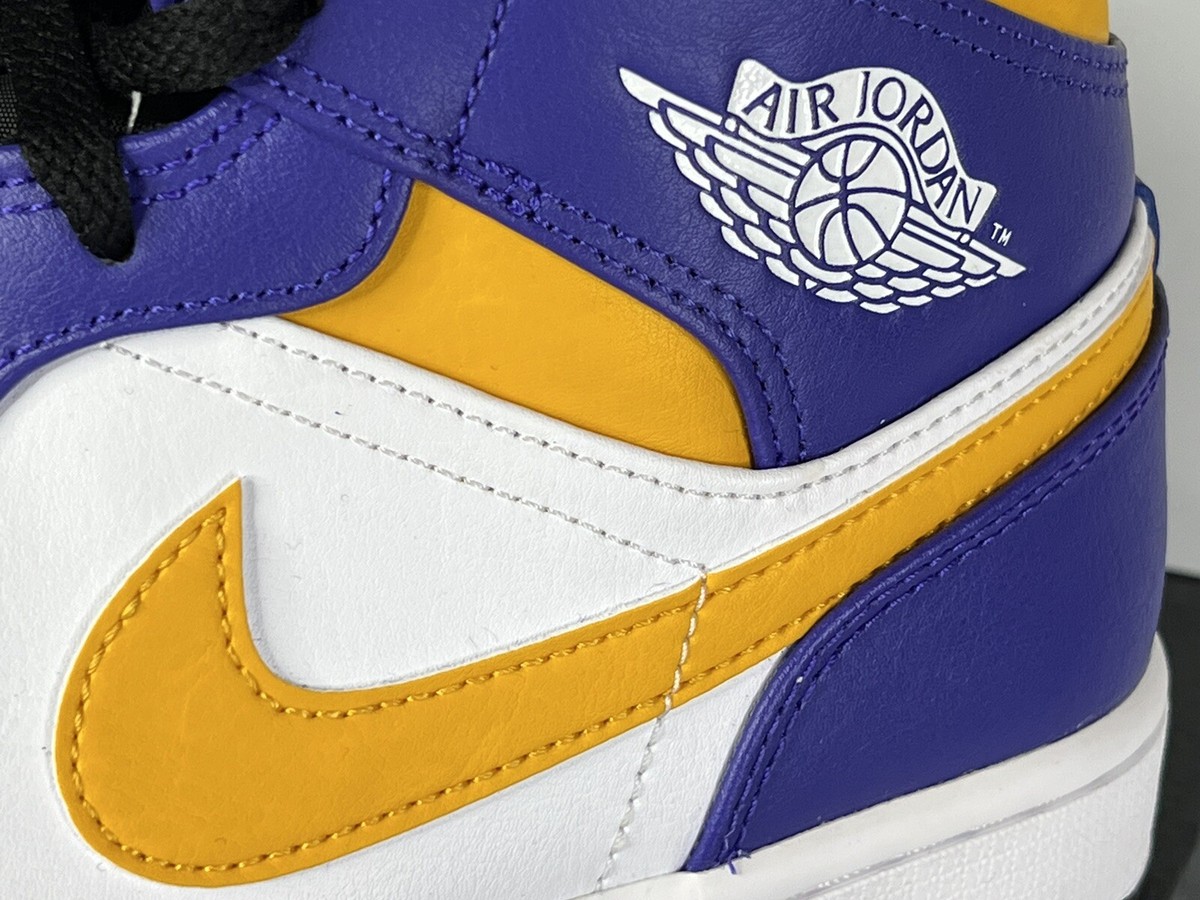 シューズ(男性用) Nike Air Jordan 1 Mid Purple/Yellow US 9 Amazon.com: Jordan Men's 1 Mid, Dark Concord/Taxi-white