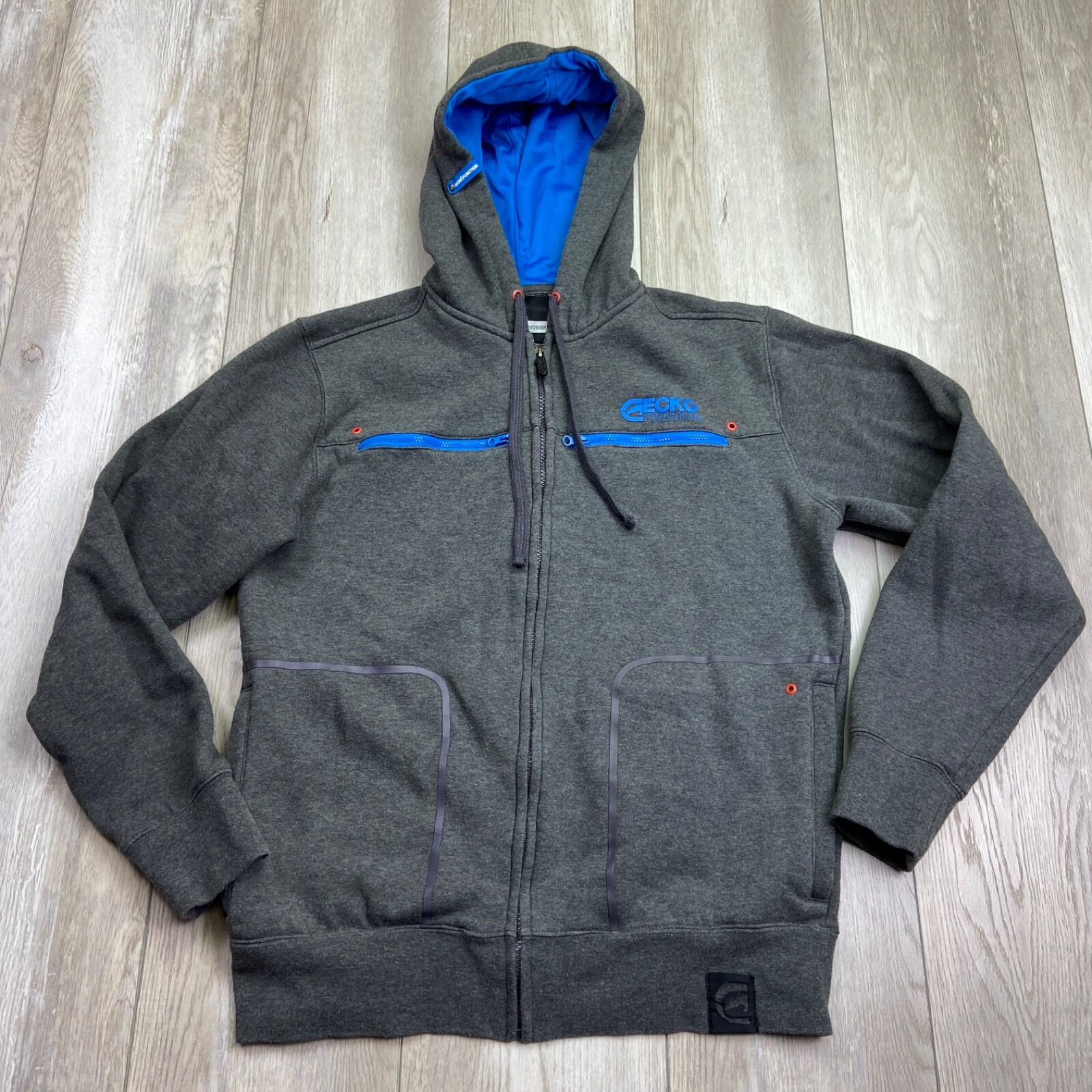 Ecko Function Sweater Mens Small Gray Blue Hooded… - image 1