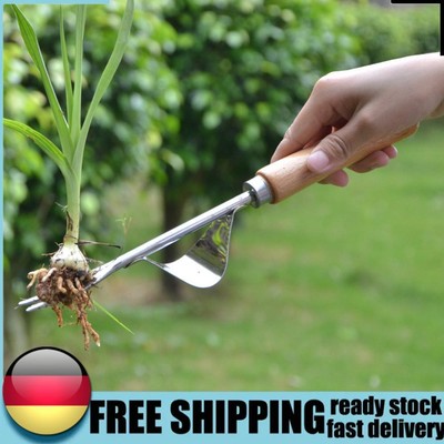 1/2/3 PCS Garden Weeder Tool Lever Design with V-Shaped Fork with Wood Handle