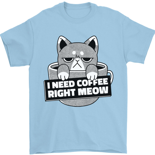 Katze I Need Kaffee Rechts Meow Lustig Herren T-Shirt 100% Baumwolle - Bild 65 von 107