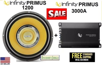 Infinity PRIMUS 1200 12'' Car 1200w subwoofer+PRIMUS-3000A 1-Channel mono car amp
