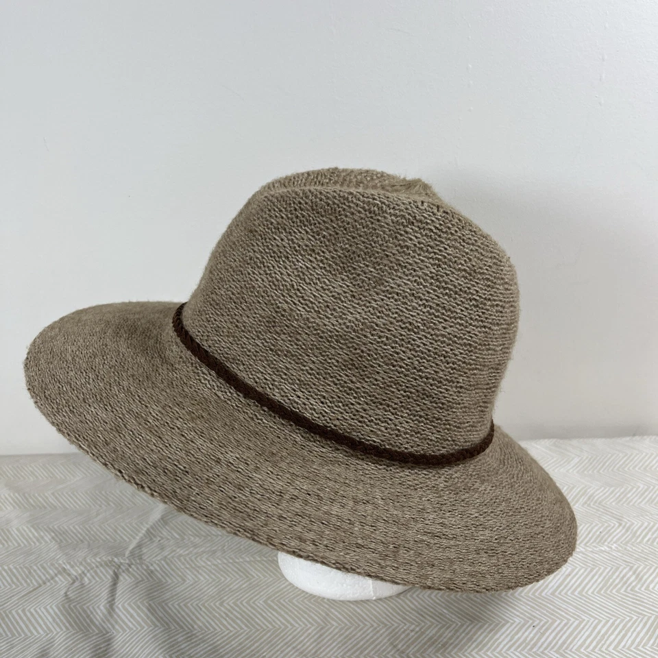 Scala 女式羊毛棕褐色 Safri 西式帽子均码适合所有可调节手工制作 — 第 2/4 张图片