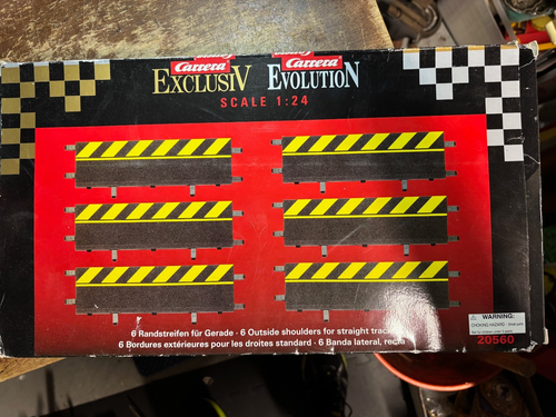 Carrera 20560 6 Pcs of Outside Straight Track Shoulder Border for 1/24 Scale NIB