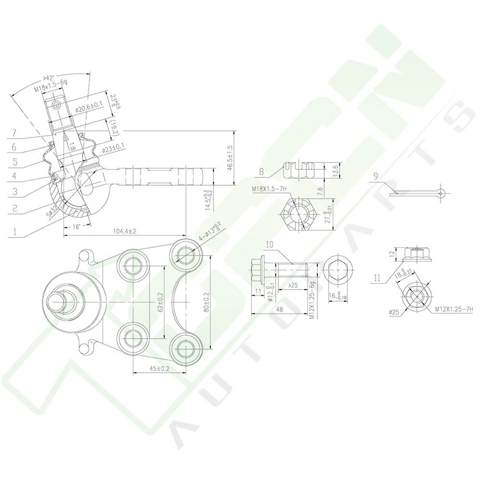 Complete 14x Front Wheel Bearing Ball Joint Steering Set Fits GMC CANYON 04-05 Foto 3 de 4