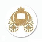 Gold Birthday Princess Carraige Party Favors Scrapbook Stickers Envelope Seals