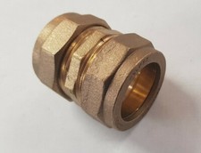 22mm Straight Coupling Brass Compression Fittings Fitting Copper Pipe