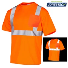 Hi Vis T Shirt Class II Reflective Heat transfer Safety Orange Short Sleeve 