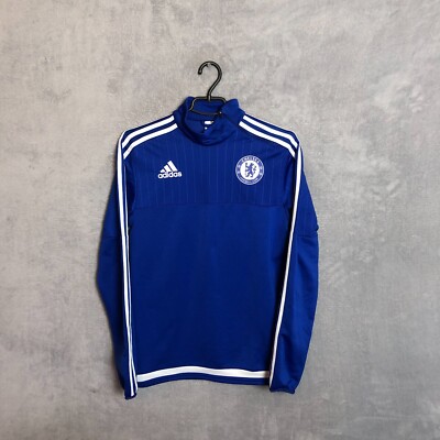 Chelsea Training Jacket Long Sleeve Blue Adidas Polyester Mens Size XS