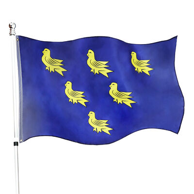 SUSSEX FLAGGE 5' X 3'FT SUSSEX MARTLETS DRINNEN OUTDOOR COUNTY FLAGGE SUSSEX GRILLE
