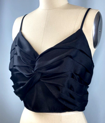 EXPRESS Crop Top SIZE SMALL 2021 camisole black side zip festival club