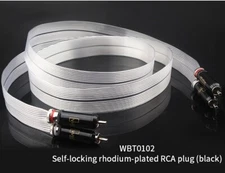 8N OCC Flat Ribbon RCA Cable HiFi Audio Signal Cord with WBT Plug Silver-Plated