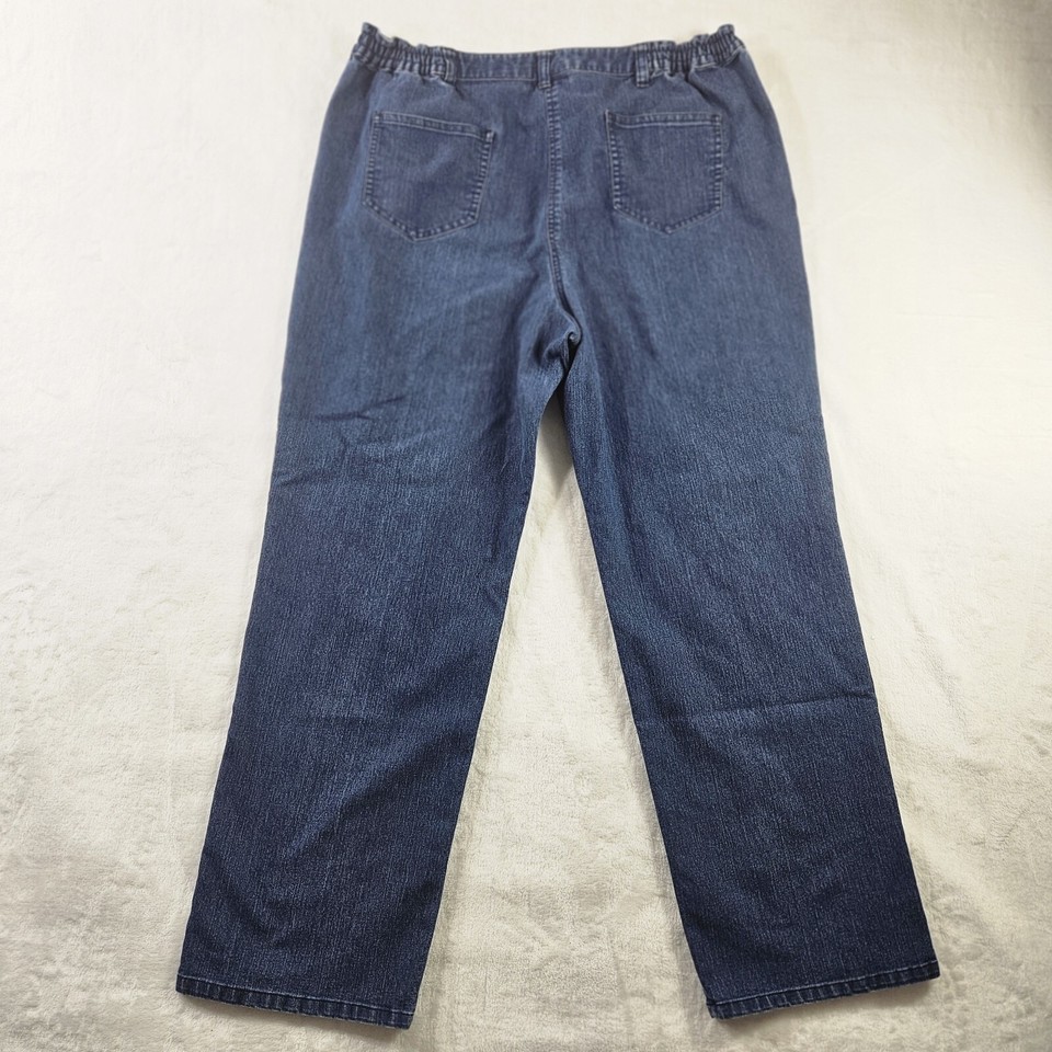 Appleseeds Petites Jeans 14P RN76915 Denim Straight Legs Boot Cut Blue