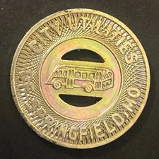 "City Utilities of Springfield, MO" Brass G/F One Fare Bus Transit Token 22mm