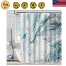 Teal Marble Shower Curtain Turquoise Aqua Modern Abstract Art Shower Curtains...