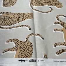 Scion fabric remnant Lionel Lions leopard cheetah cushion making 96x137cm bag 