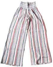 Rewash Women's Stripe Linen Blend Wide Leg Pants S Small