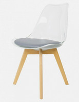 Set of 2 and 4 Clear Jamie Dining Chairs With Paded Seats Grey & White & Black