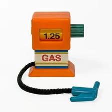 Vintage Tonka Corp. Gas Pump Orange Blue Plastic Toy