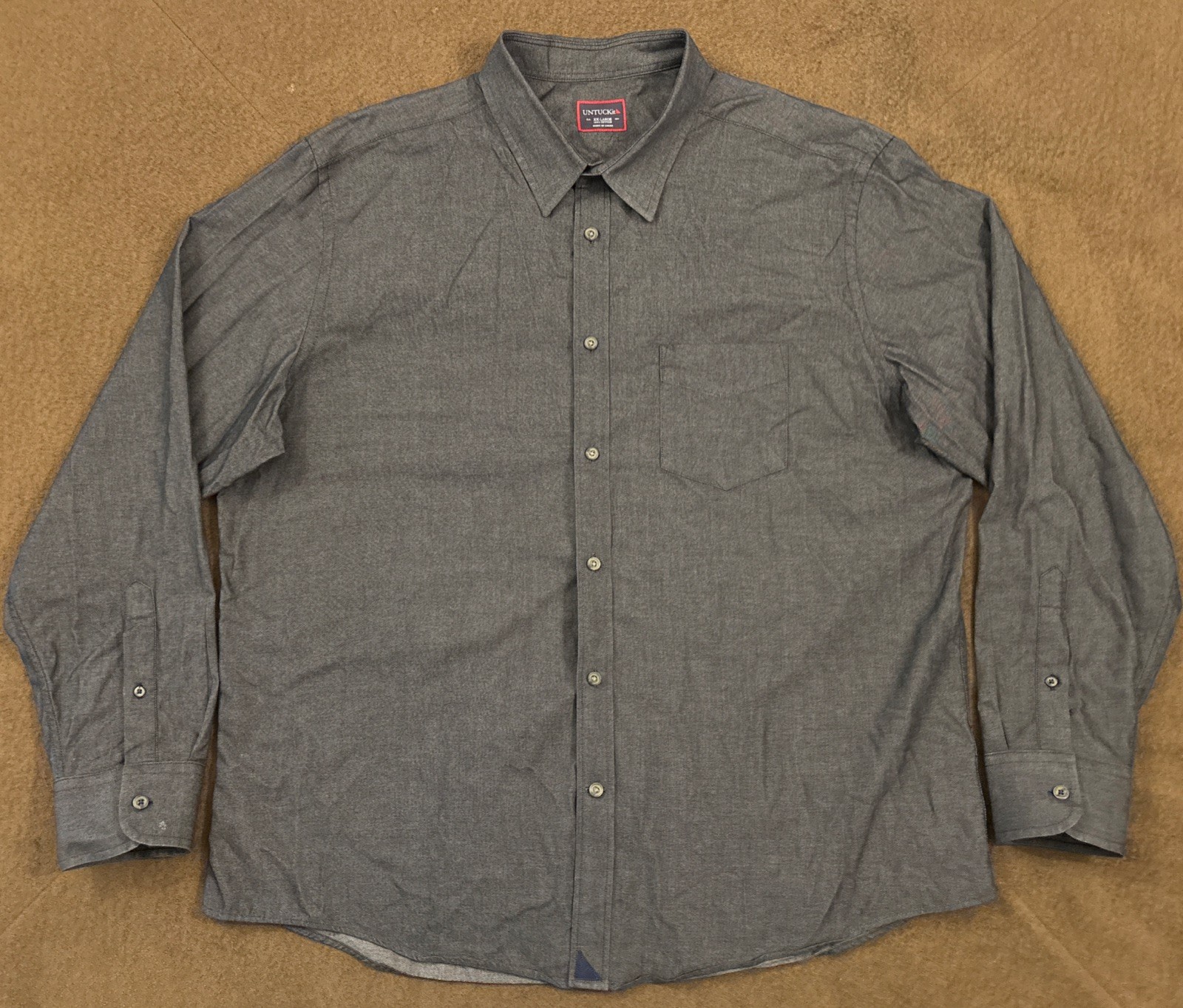UNTUCKit Mens Charcoal Gray Solid Button Down Shi… - image 2