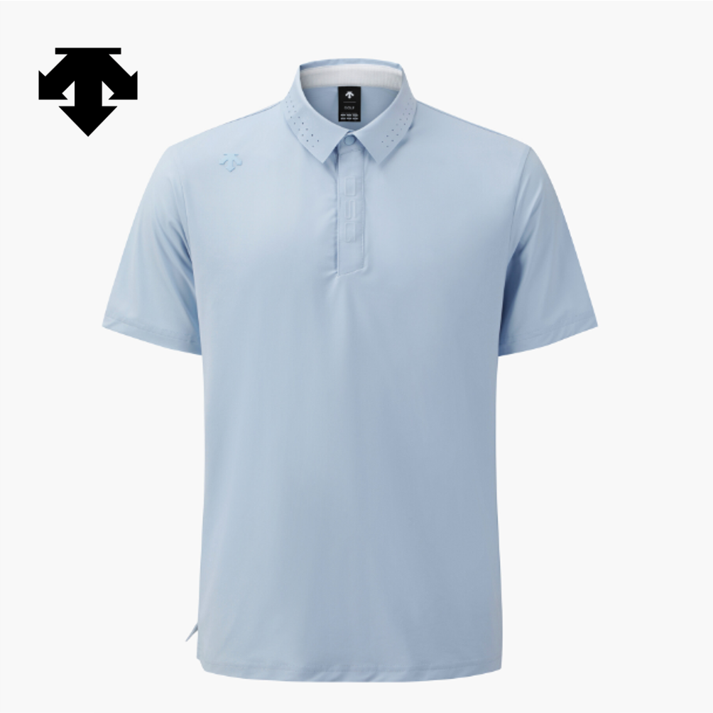 DESCENTE GOLF Men's Air Mesh Collar Short-Sleeve T-Shirt Light