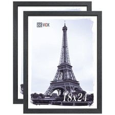 VCK 18x24 Poster Frame Set of 2 - Black, Textured Exclusive Solid Wood Pictur...