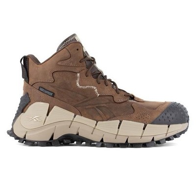 Reebok Zig Kinetica Edge II Work Hiking Boots Brown Waterproof Mens 7.5 TRB3025
