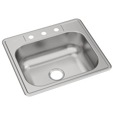 Elkay DSE125223 Dayton Stainless Steel 25" 3-Hole Single Bowl Drop-in Sink