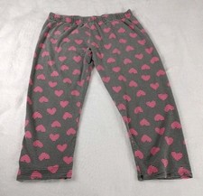 NOBO No Boundaries Leggings Womens Size L 11-13 Dark Gray Stripes PINK HEARTS