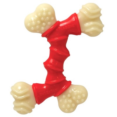 Nylabone Double Bone Chew Toy for Aggressive Chewers, Bacon, XLarge 50+ lbs