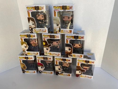 Funko Pop! Vinyl Lot The Walking Dead 9 Figures Never Opened w/ Rick Grimes