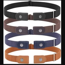 Whippy 4 Piece Buckle Free Adjustable Belts, Women's Size S 22"-36" - Multicolor