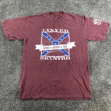 Vintage Lynyrd Skynyrd T Shirt Mens Large Maroon Red Flag Southern Rock