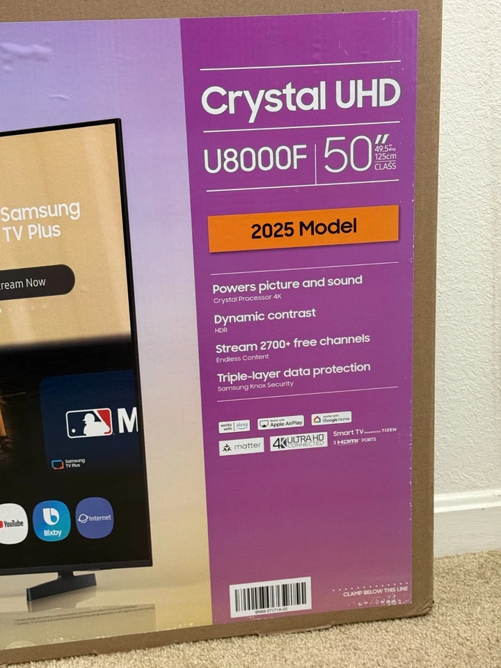 Samsung - 50Class U8000F Series Crystal UHD 4K Smart Tizen TV (2025) - Image 2 of 4