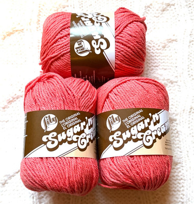 3 balls x 70.9g Lily Sugar 'n Cream The Original Yarn - Tangerine 100% Cotton