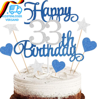 Tortendeko Happy 33Th Birthday Deko Kuchen Topper 33. Geburtstag Frau, Cake Topp