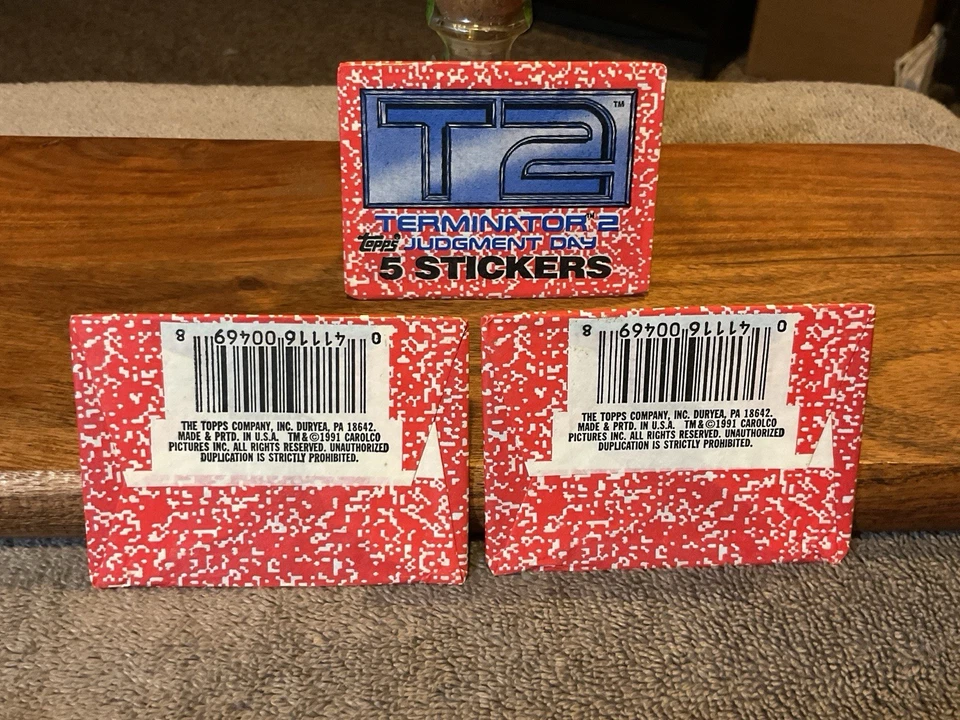 1991 Topps Terminator 2 Judgment Day Movie Stickers Sealed Wax Packs Lot Of 3 - Image 3 of 3