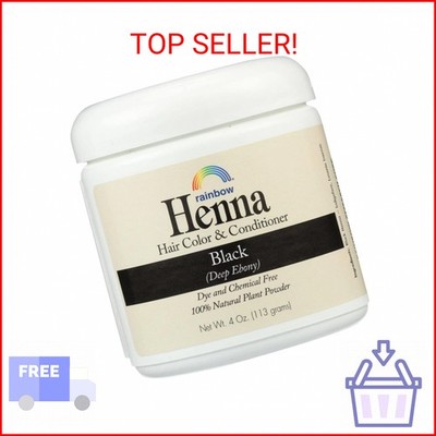 Rainbow Research Henna Hair Color & Conditioner - Black (Deep Ebony) 4 oz (113 g