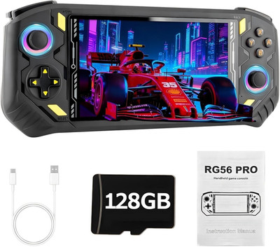 RG56PRO Retro Video Game Console - 5.5 Inch IPS Screen,31000+ Classic 3D Games,5